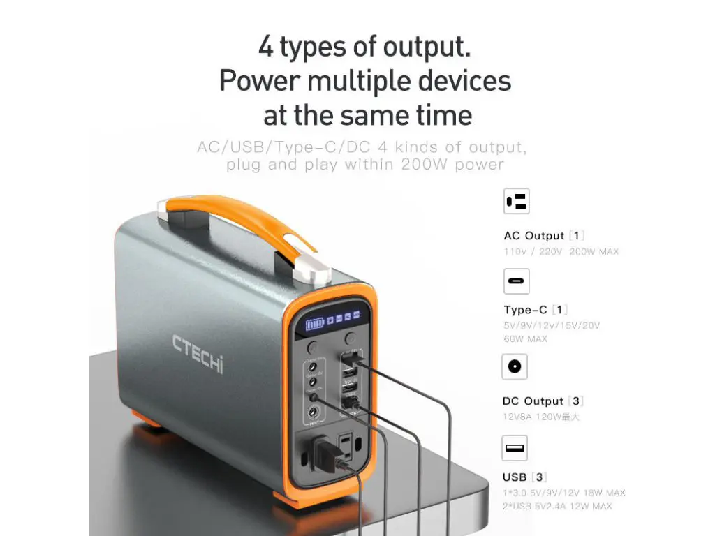 ポータブル電源　ctechi gt200 小型ポータル電源なら CTECHi GT200 ポータブル電源（200W）が